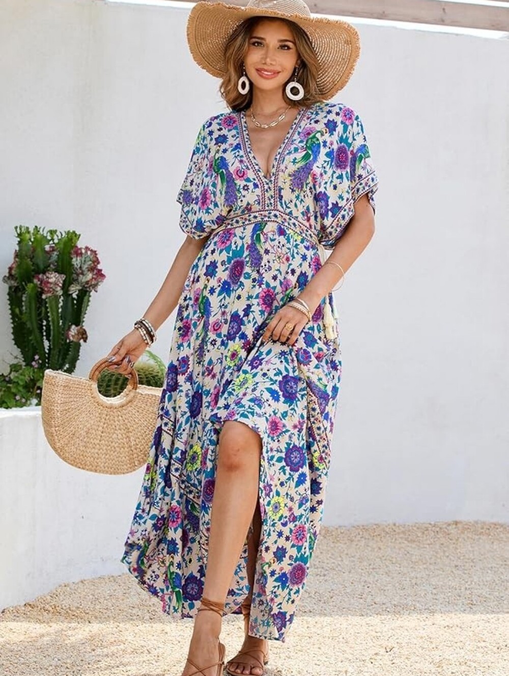 Floral V-Neck Maxi Dress
